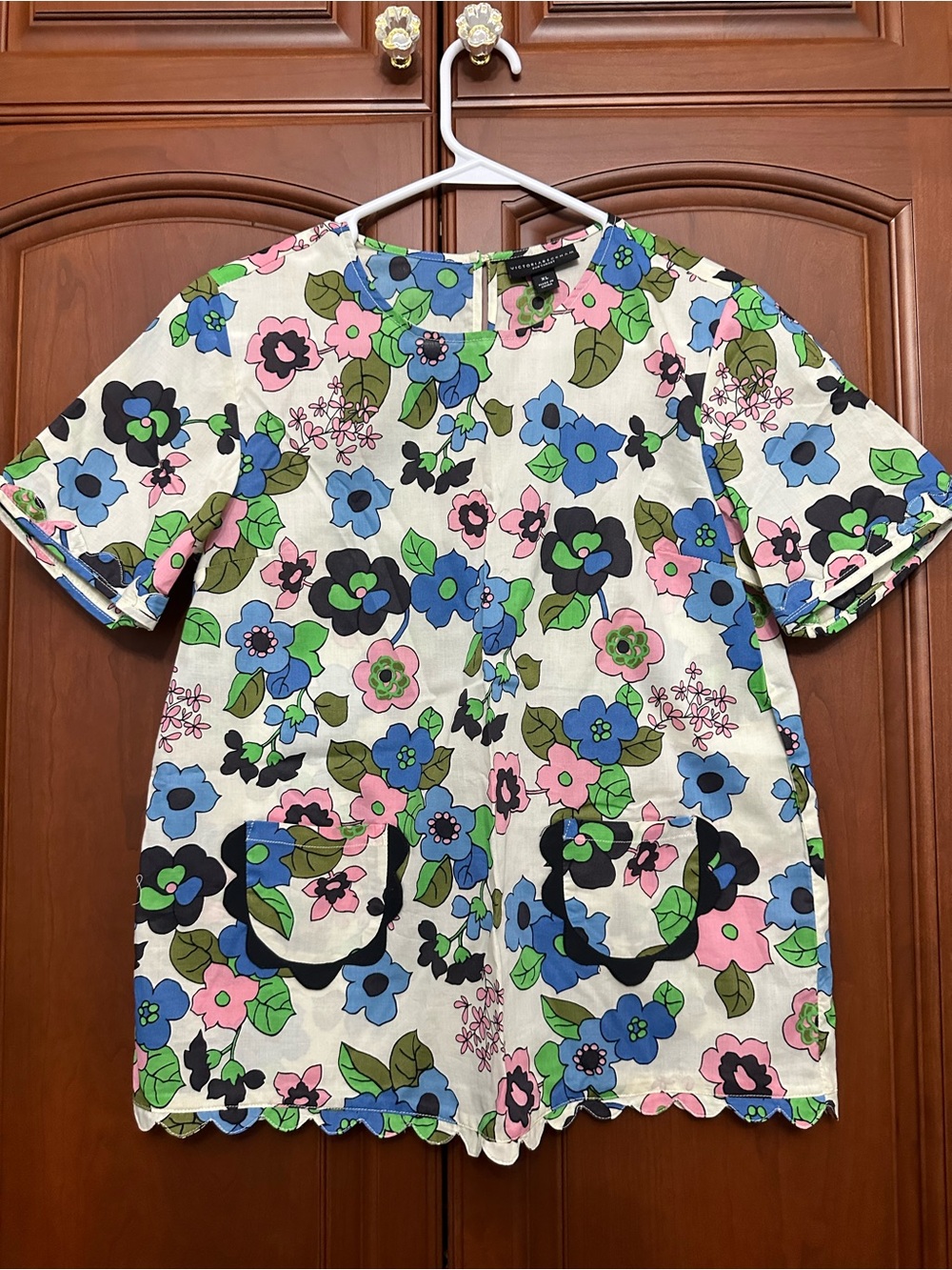 Victoria Beckham for Target floral print blouse top XL = S